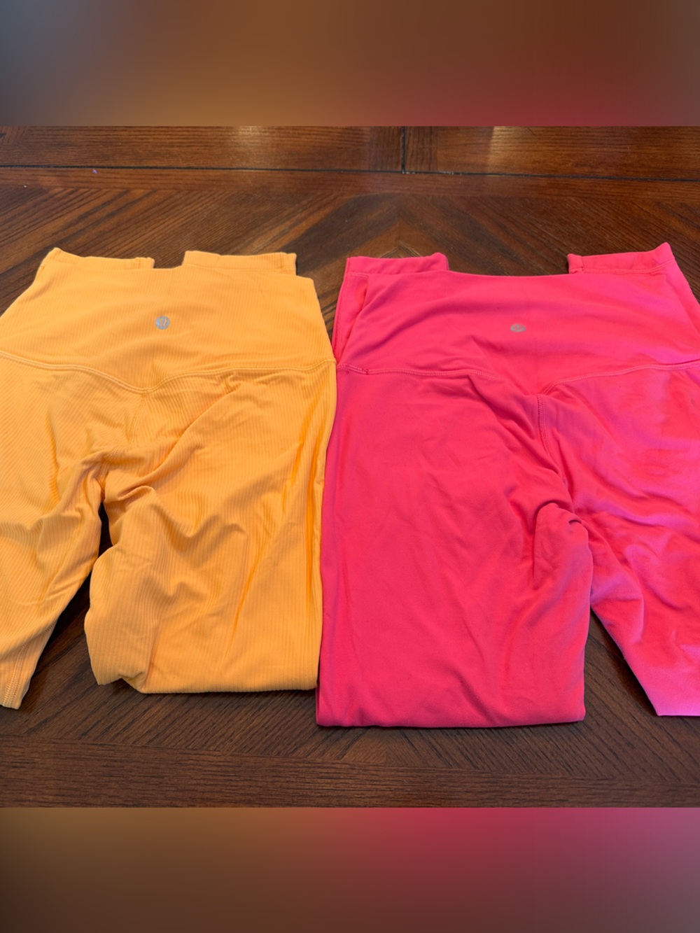 lululemon athletica Pink & Orange High-Waist Leggings (Pair)
